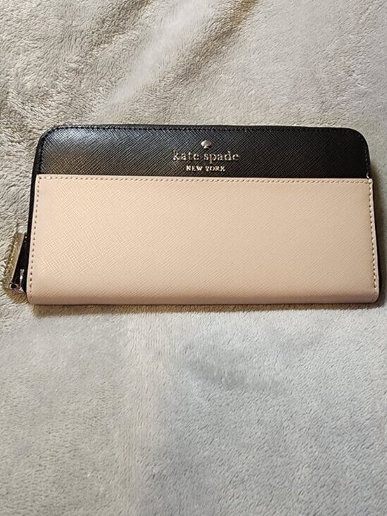 kate spade Handbags - *NWT* Kate Spade Staci Continental Wallet Long zipper cream & Black